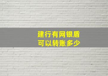 建行有网银盾 可以转账多少